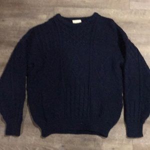 Men’s Large Traditional Aran Merino Wool sweater